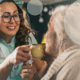 nurse giving patient drink