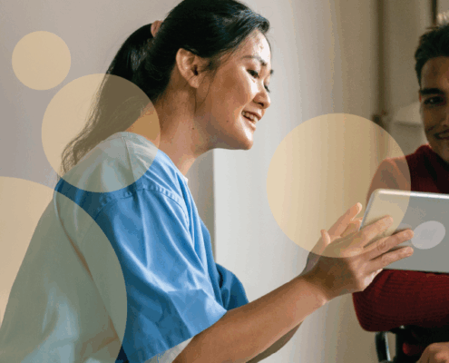 nurse helping patient