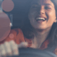 happy person driving
