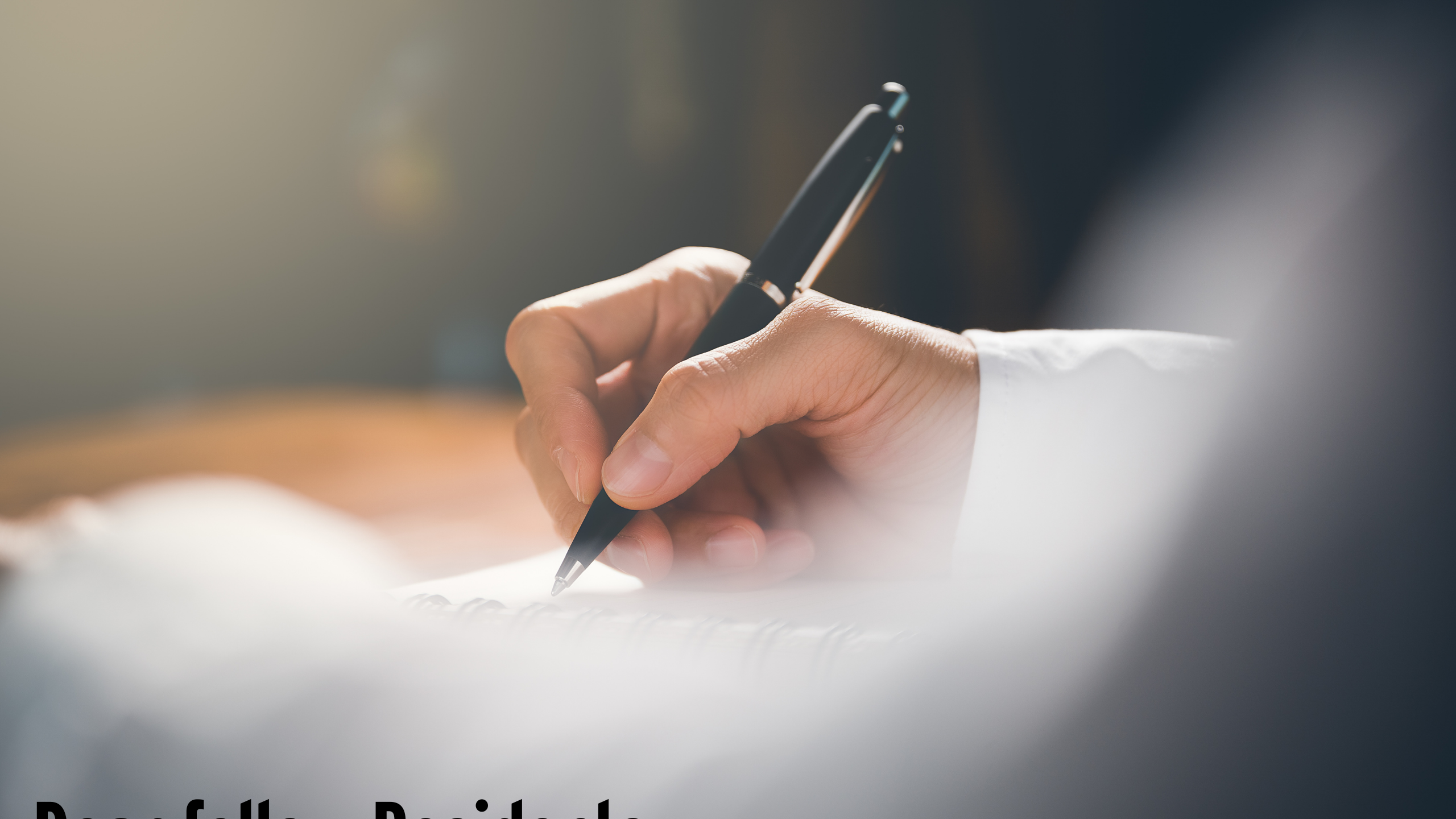 person writing a letter