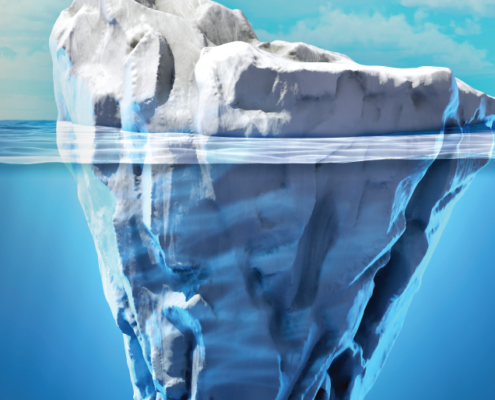 iceberg beneath water