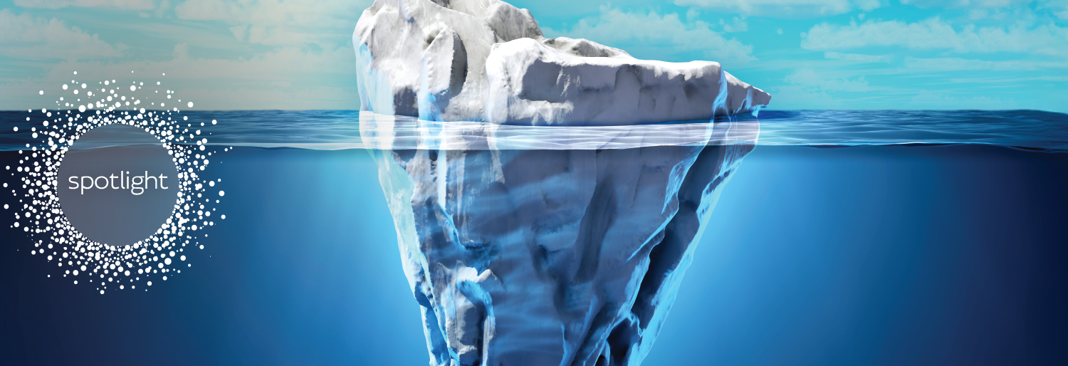 iceberg beneath water