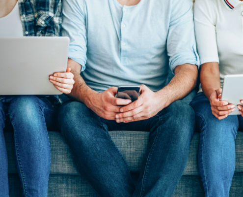 people using electronic devices